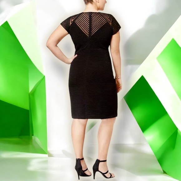 Calvin Klein ‘Plus Size Illusion Banded Sheath Dress’ in Black Size 16W - Picture 2 of 16